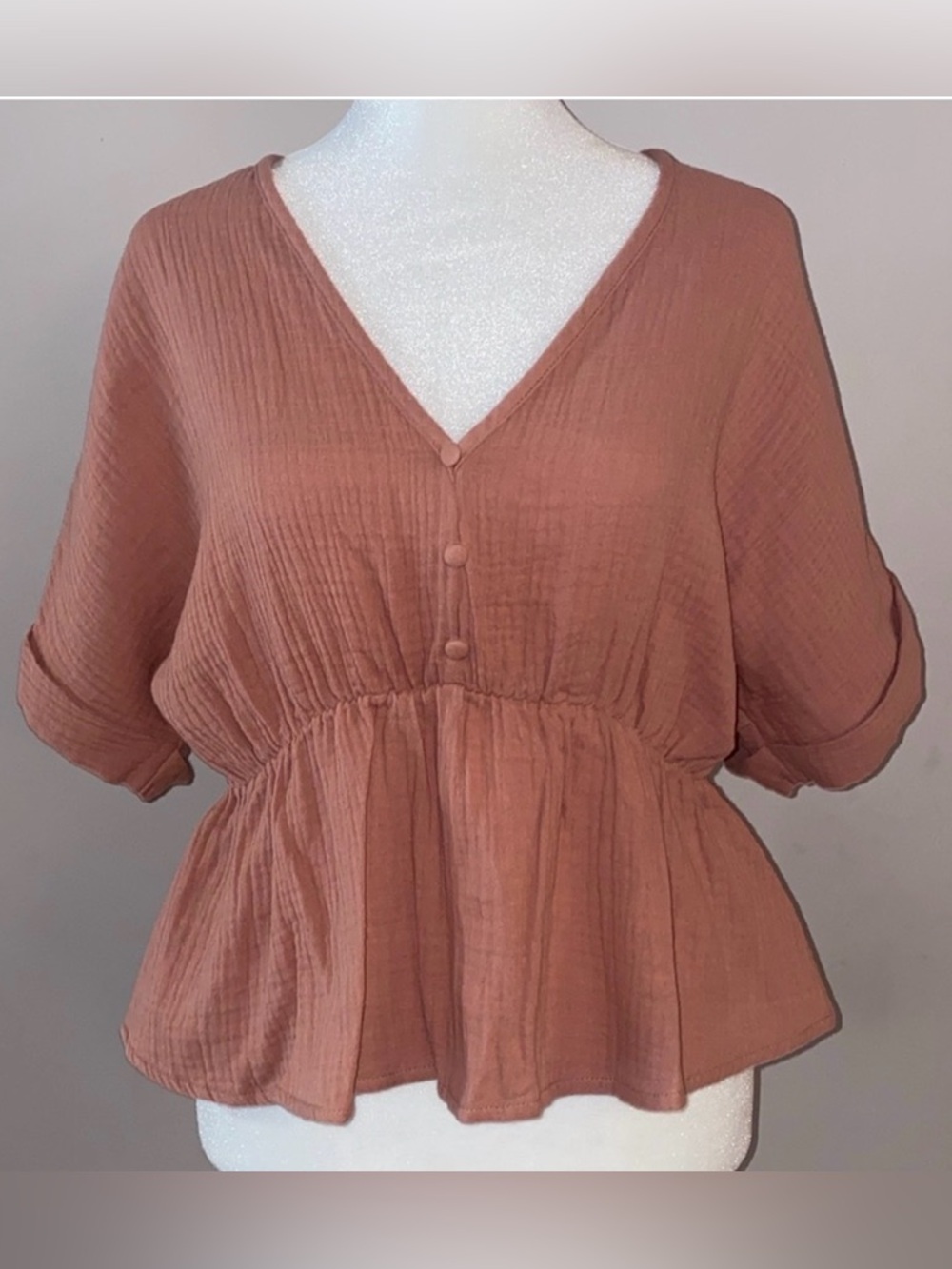 Style Rack Peplum Open Back Blouse